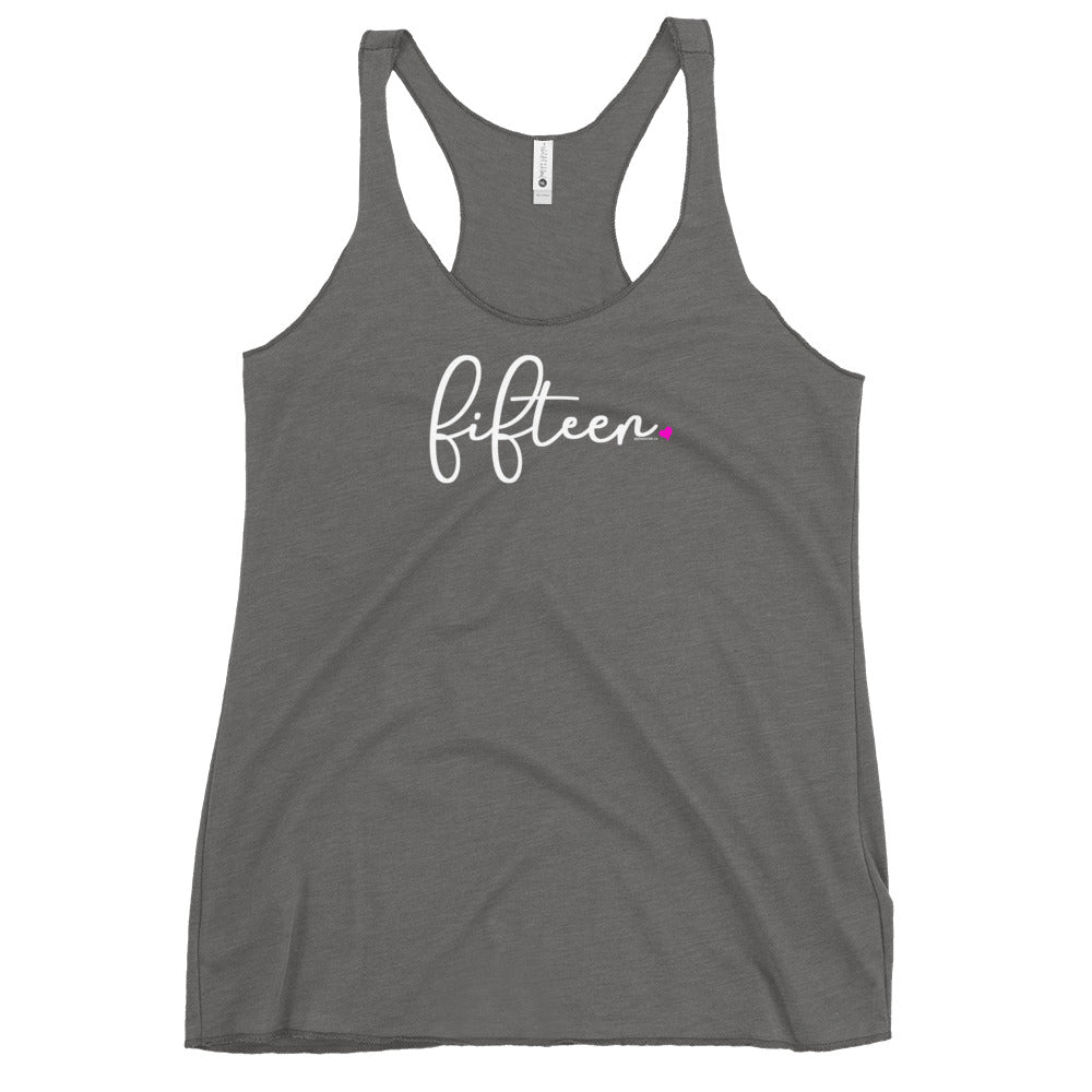 Teen Girls 15th Birthday Racerback Tank Top - Script