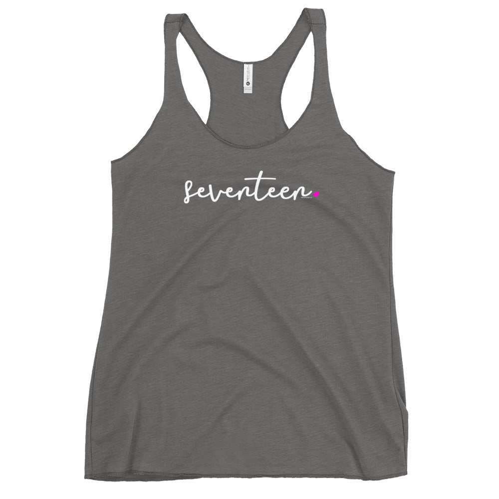 Teen Girls 17th Birthday Racerback Tank Top - Script