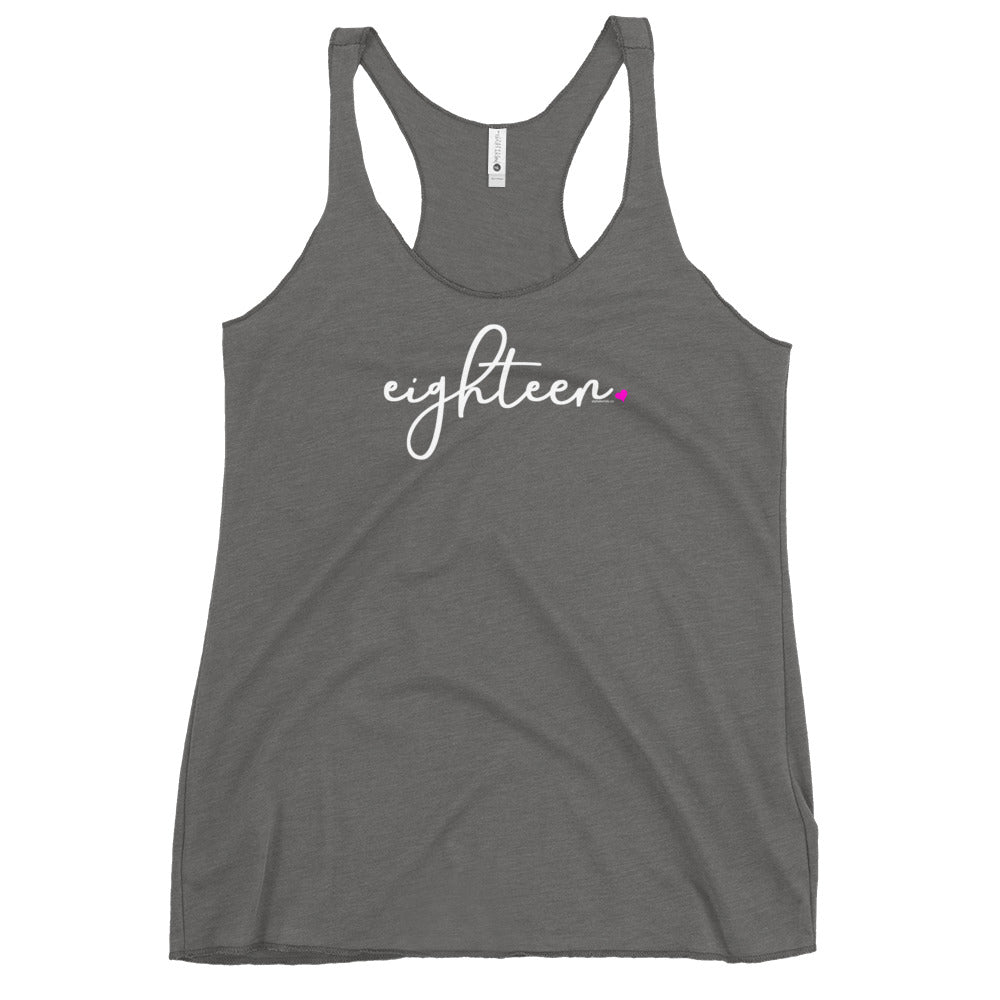 Womens 18th Birthday Racerback Tank Top - Script