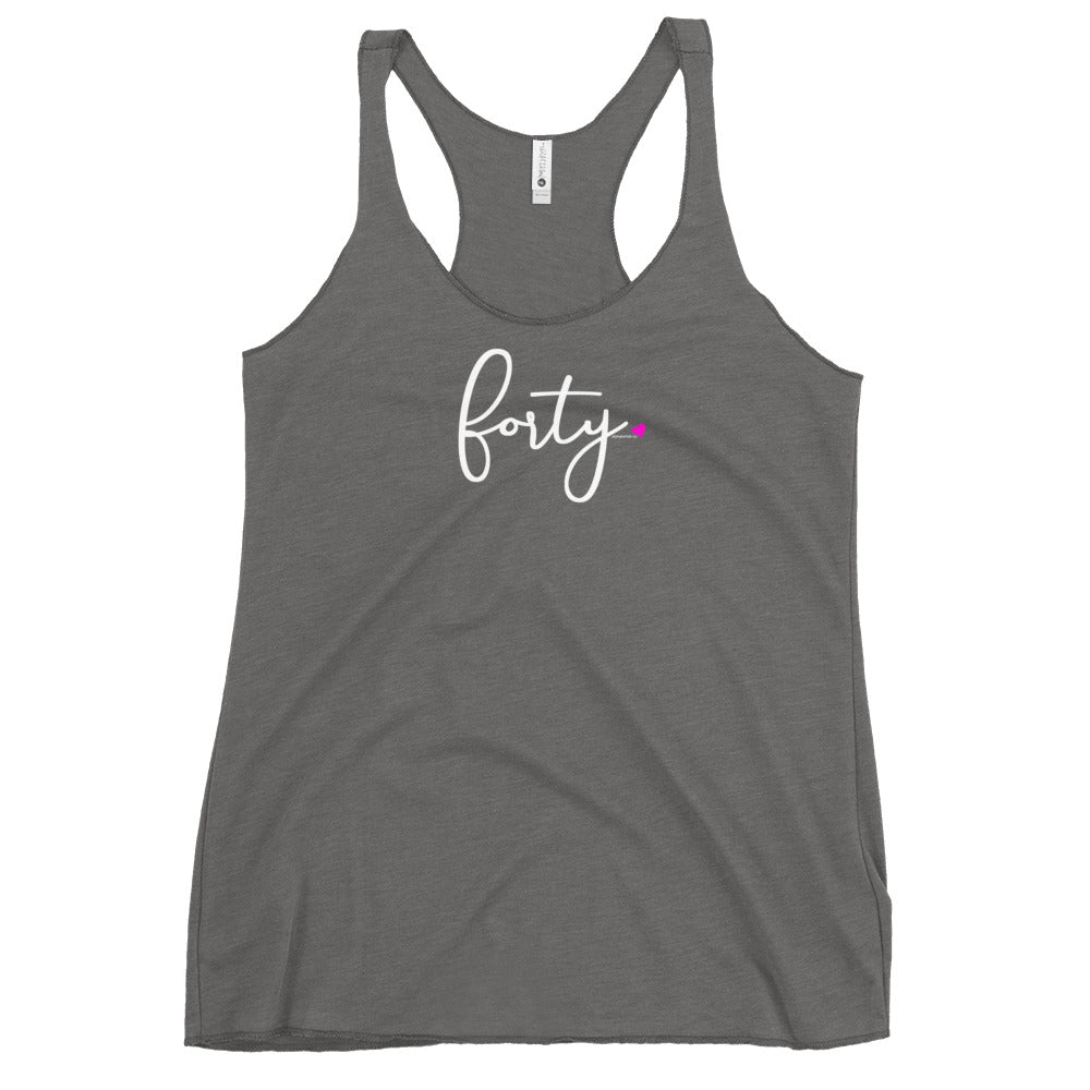 Womens 40th Birthday Racerback Tank Top - Script