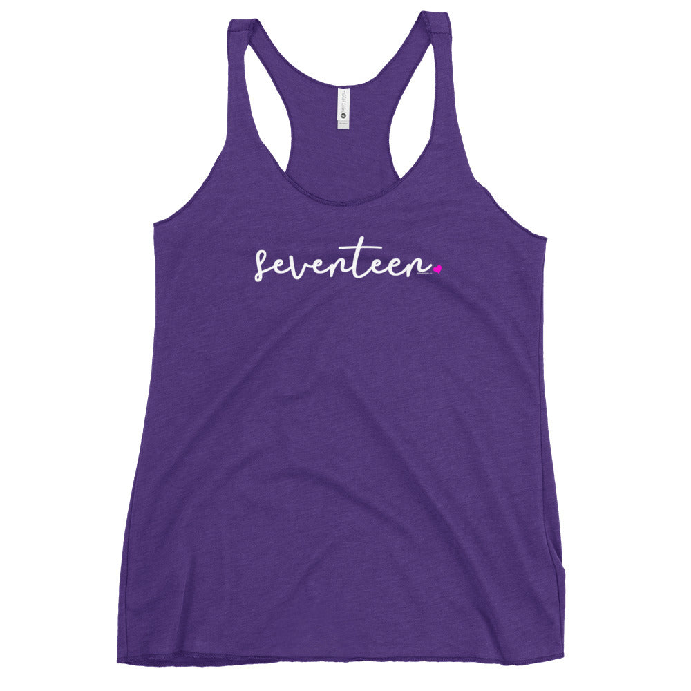 Teen Girls 17th Birthday Racerback Tank Top - Script