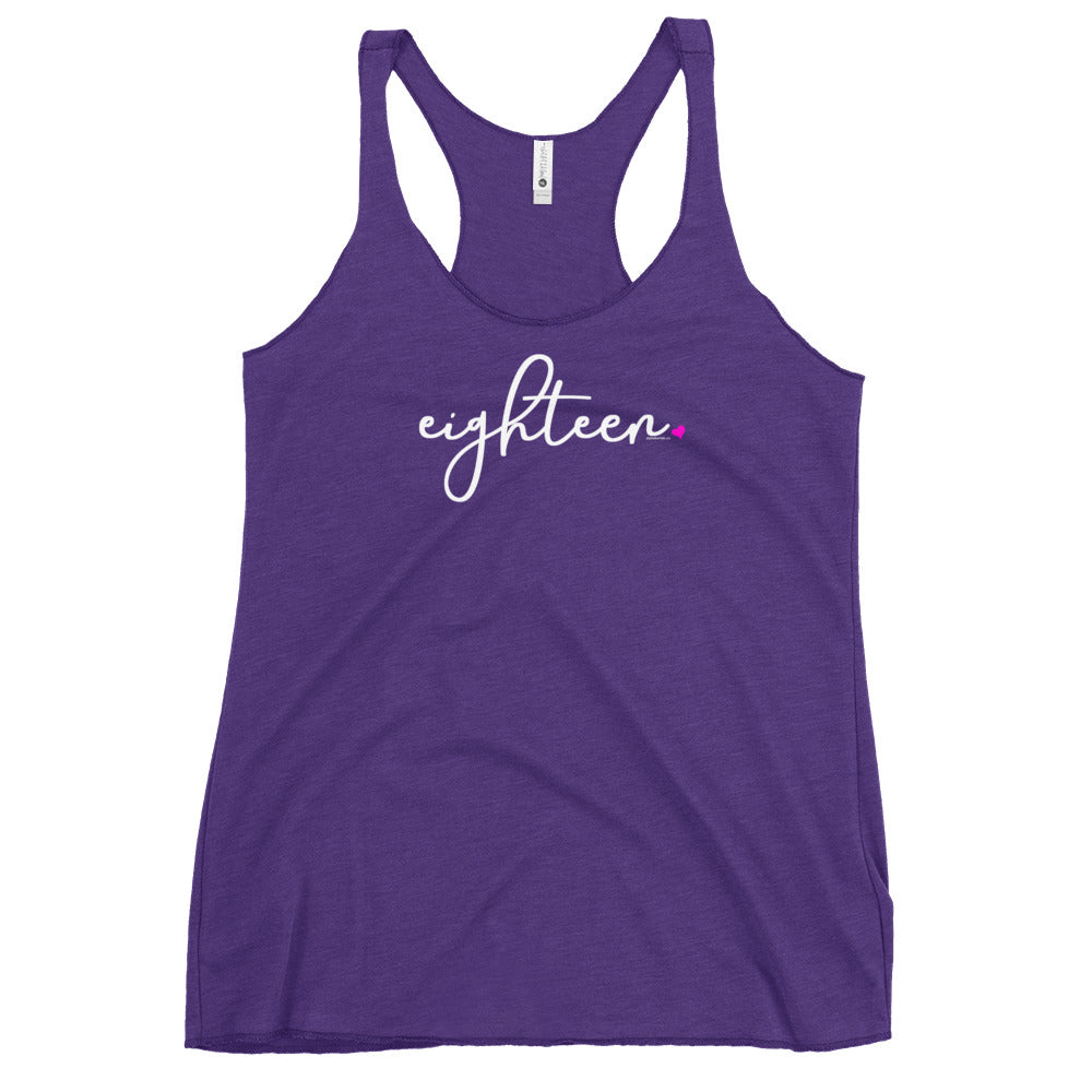 Womens 18th Birthday Racerback Tank Top - Script