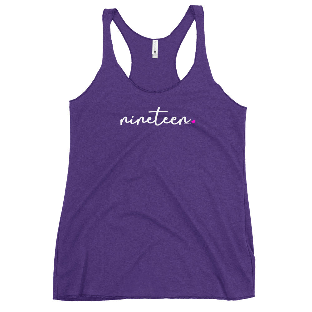 Womens 19th Birthday Racerback Tank Top - Script