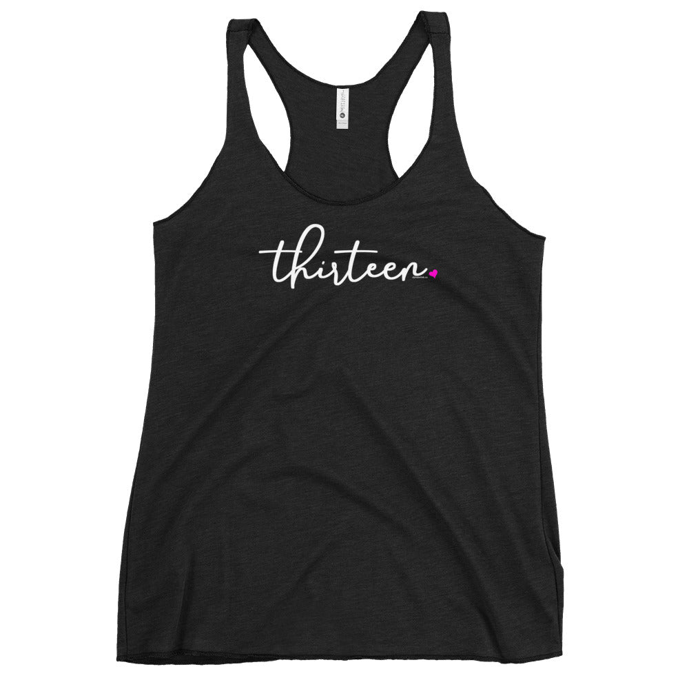 Teen Girls 13th Birthday Racerback Tank Top - Script