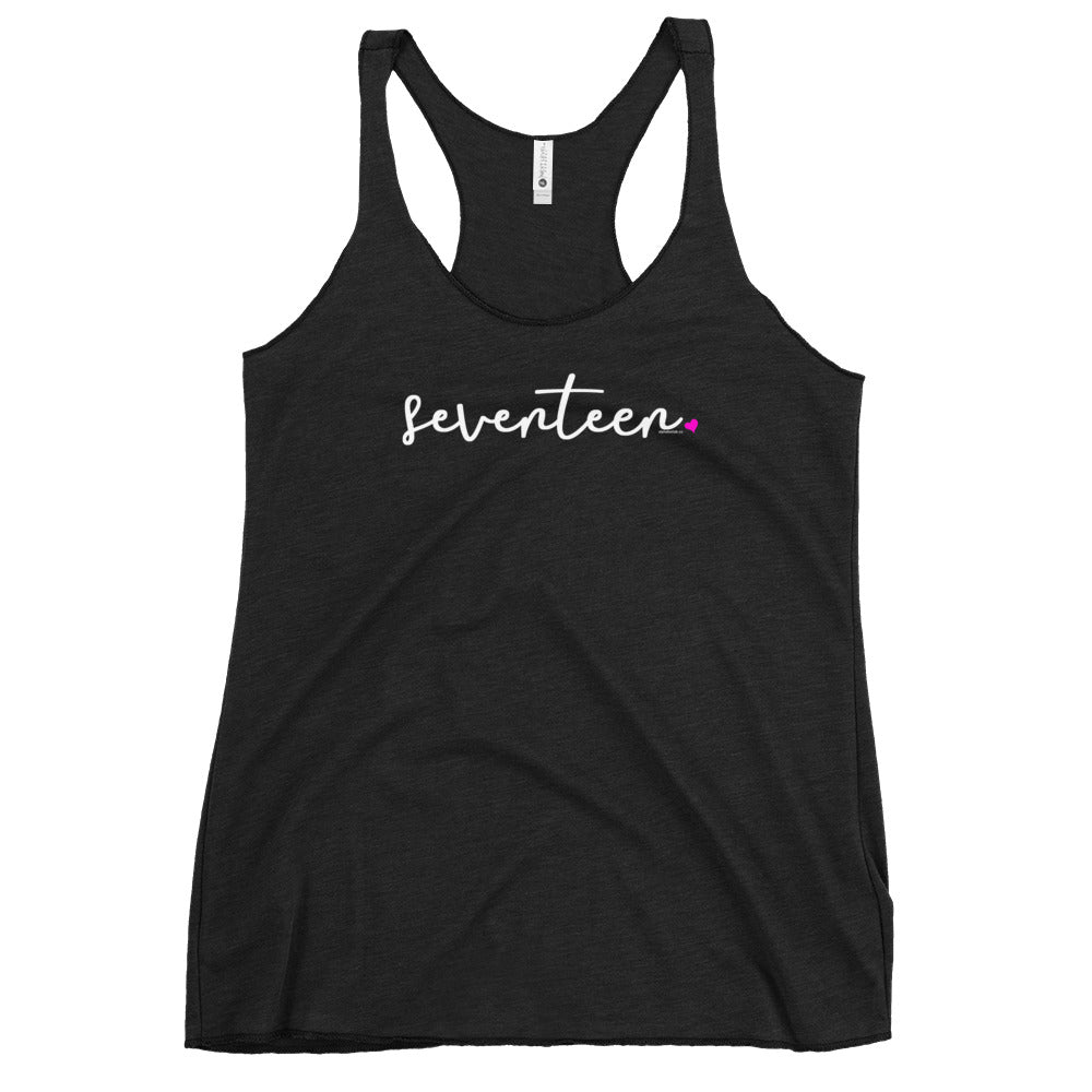 Teen Girls 17th Birthday Racerback Tank Top - Script