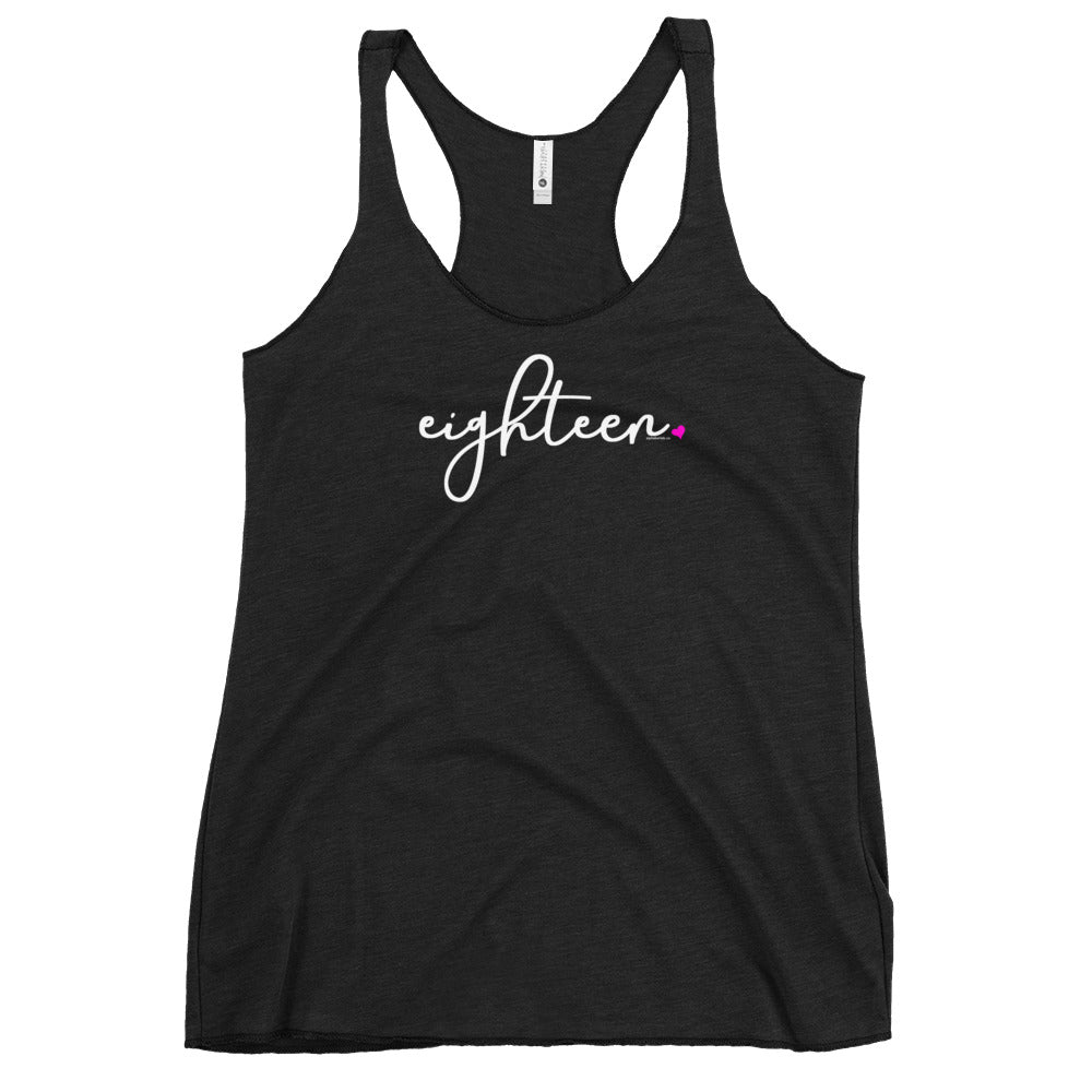 Womens 18th Birthday Racerback Tank Top - Script