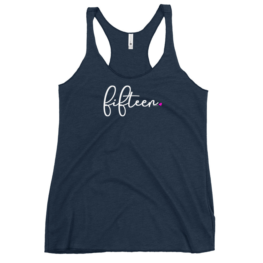 Teen Girls 15th Birthday Racerback Tank Top - Script