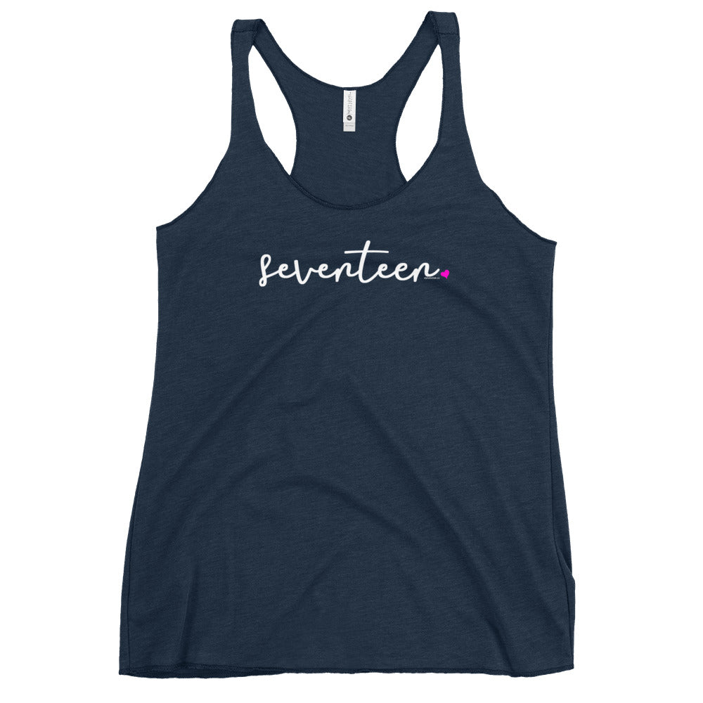 Teen Girls 17th Birthday Racerback Tank Top - Script