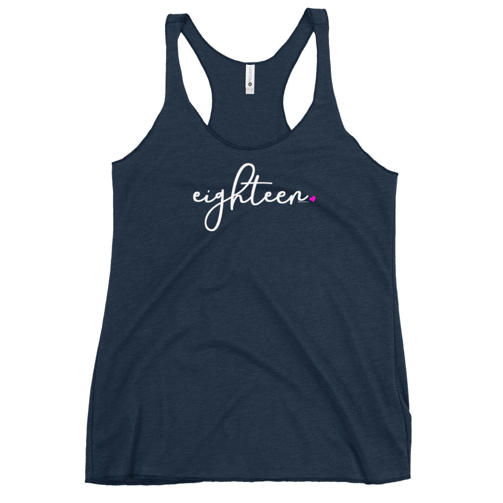 Womens 18th Birthday Racerback Tank Top - Script