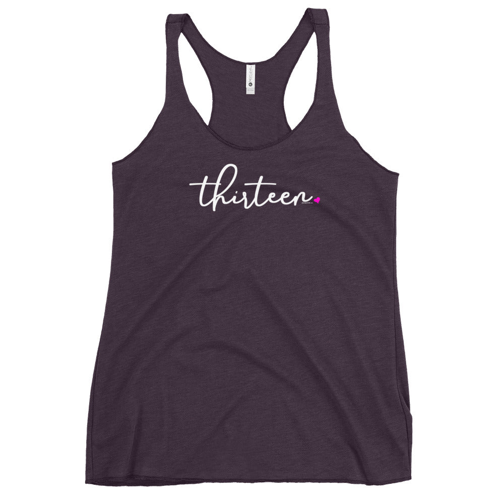 Teen Girls 13th Birthday Racerback Tank Top - Script