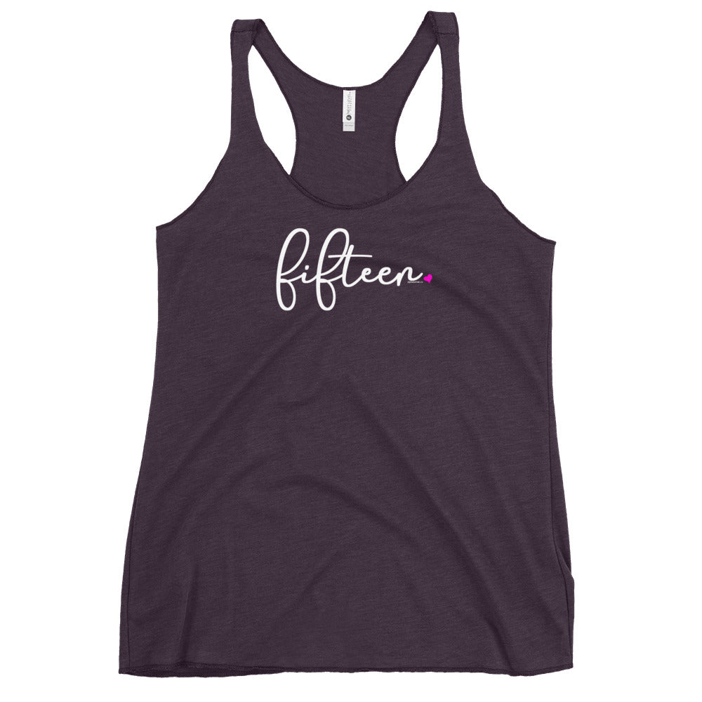 Teen Girls 15th Birthday Racerback Tank Top - Script