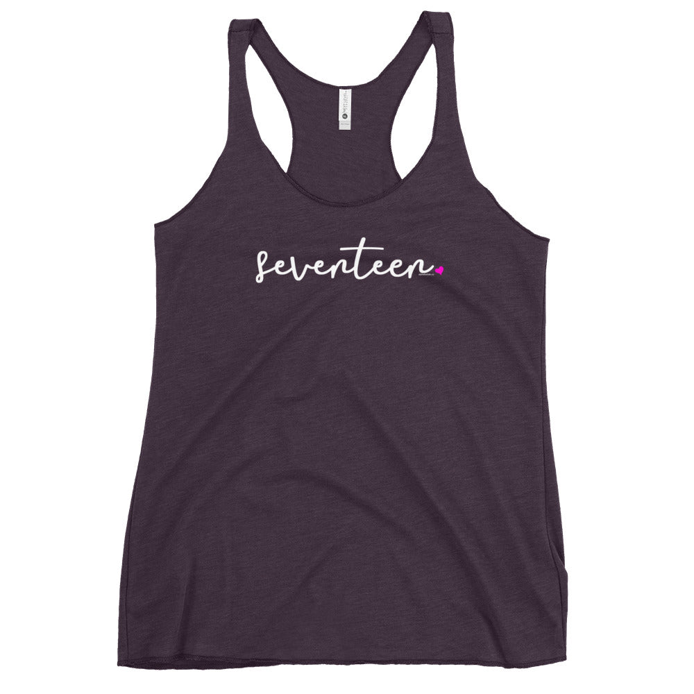Teen Girls 17th Birthday Racerback Tank Top - Script