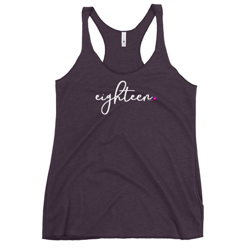 Womens 18th Birthday Racerback Tank Top - Script