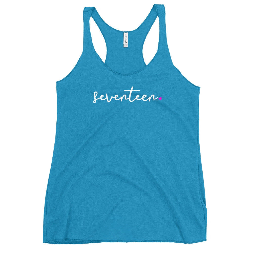 Teen Girls 17th Birthday Racerback Tank Top - Script